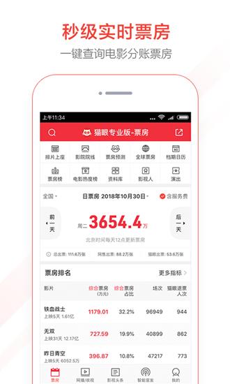 猫眼票房专业版 安卓版v8.2.0